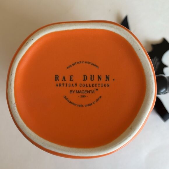 NWT Rae Dunn Trick Or Treat Halloween Coffee Mug Double Sided Orange Black - Picture 8 of 9